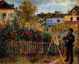Claude Monet - Monet Painting in His Garden in Argenteuil