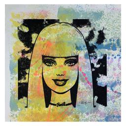 Gail Rodgers, "Barbie" Hand Signed Original Hand Pulled Silkscreen Mixed Media o