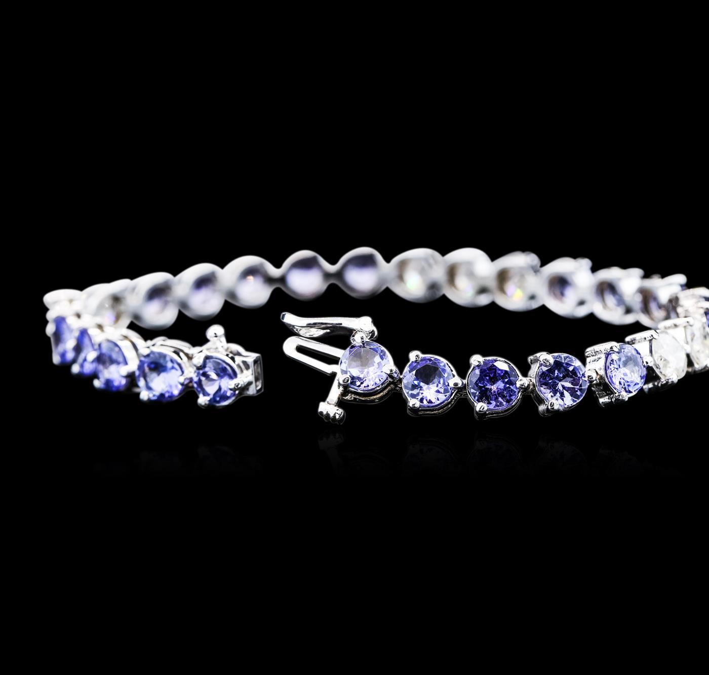 14KT White Gold 9.20 ctw Tanzanite and Diamond Bracelet