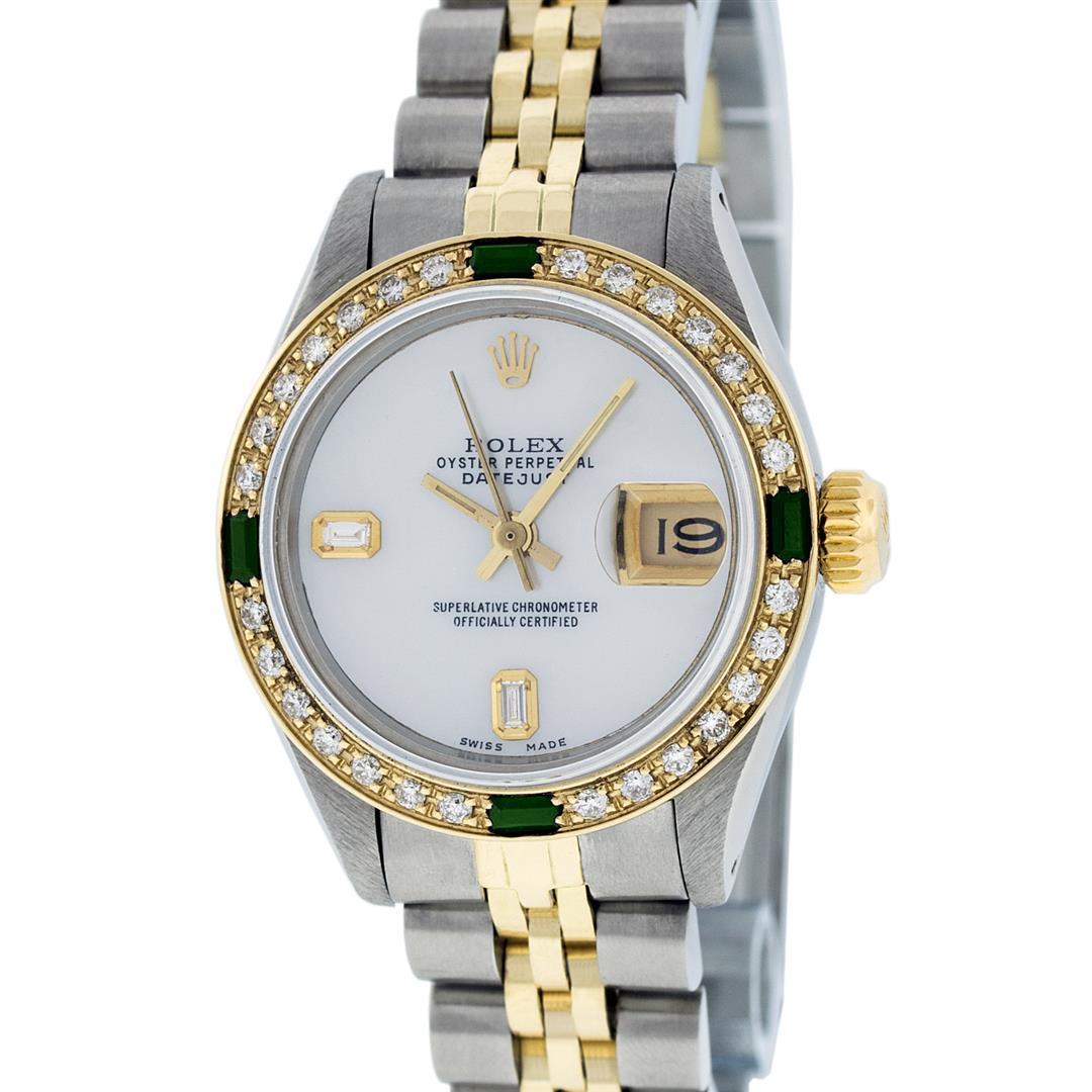 Rolex Ladies 2 Tone MOP & Ruby Diamond Datejust Wriswatch