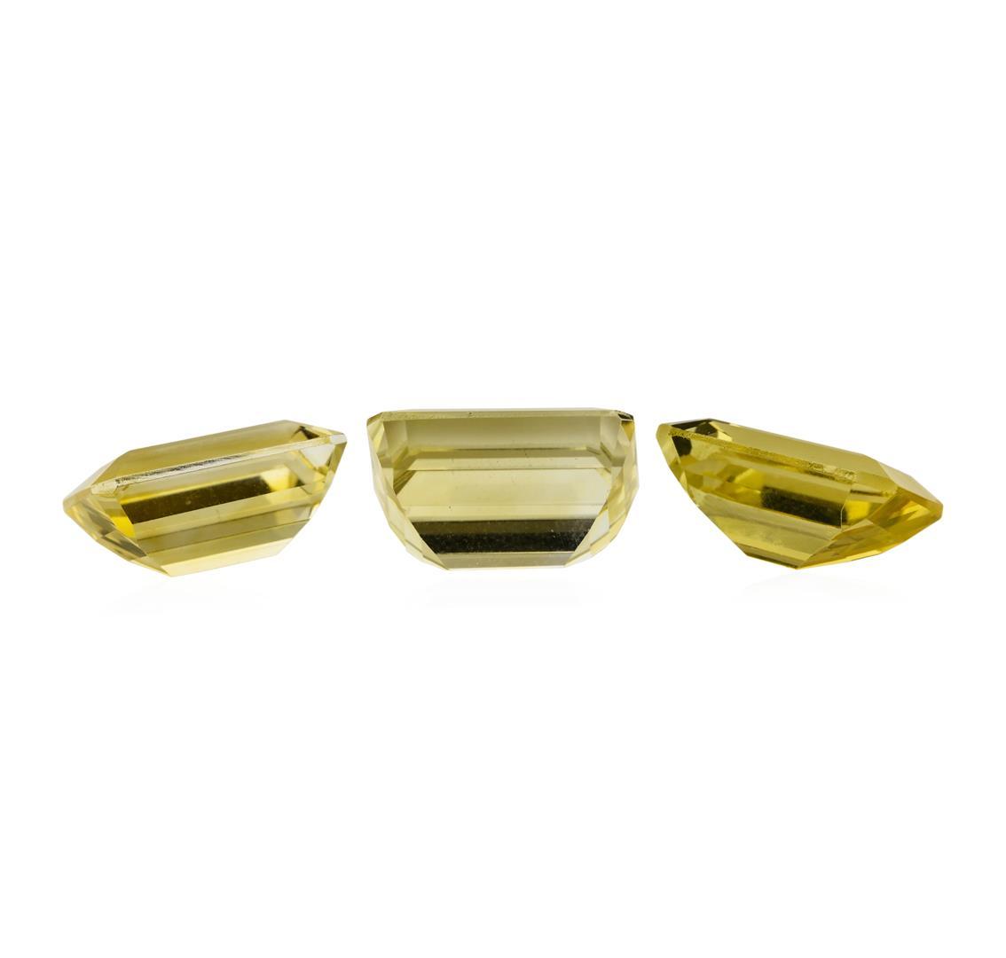 21.38 ctw.Natural Emerald Cut Citrine Quartz Parcel of Three