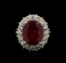 14KT Yellow Gold 8.00 ctw Ruby and Diamond Ring