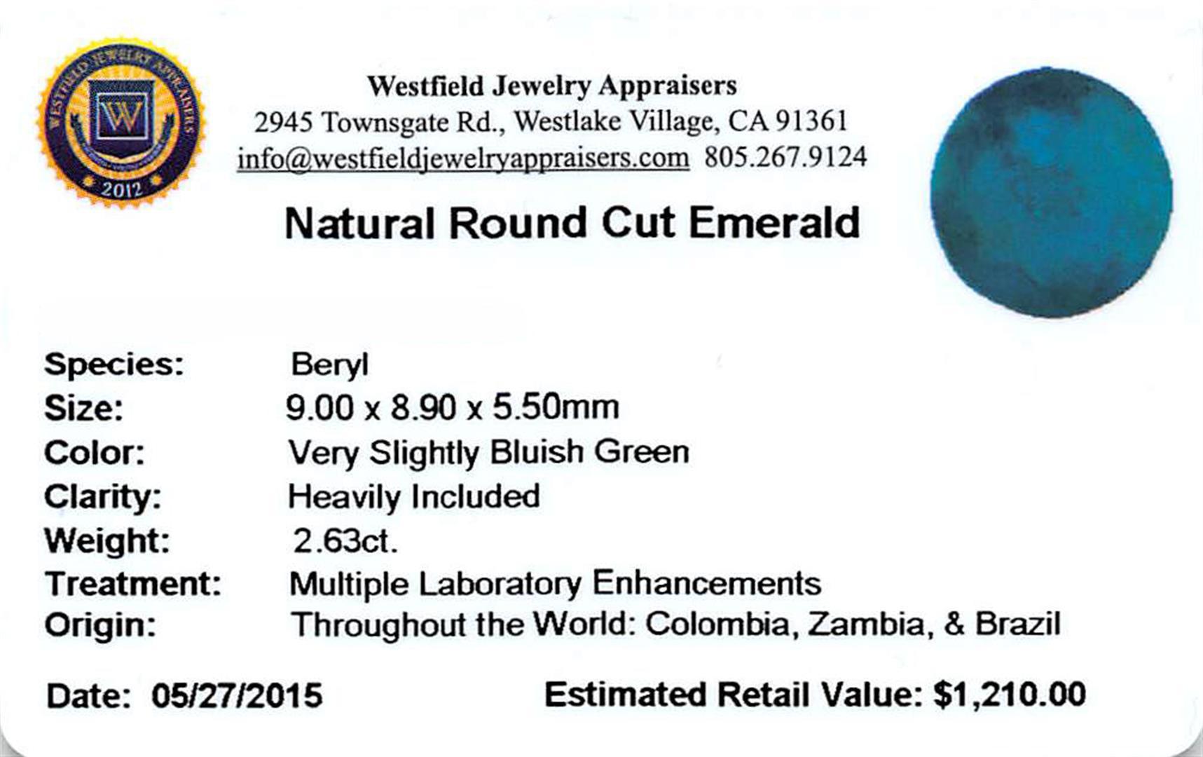 2.63 ctw Round Emerald Parcel