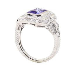 1.99 ctw Tanzanite and Diamond Ring - Platinum