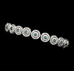 4.58 ctw Round Brilliant Cut Diamond Bracelet - 14KT White Gold