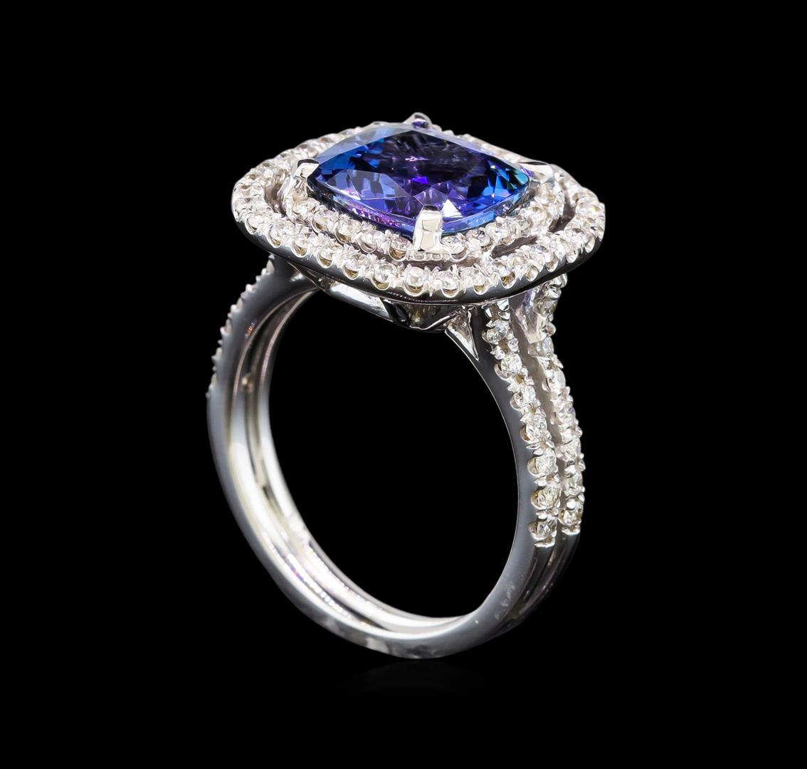 14KT White Gold 3.98 ctw Tanzanite and Diamond Ring