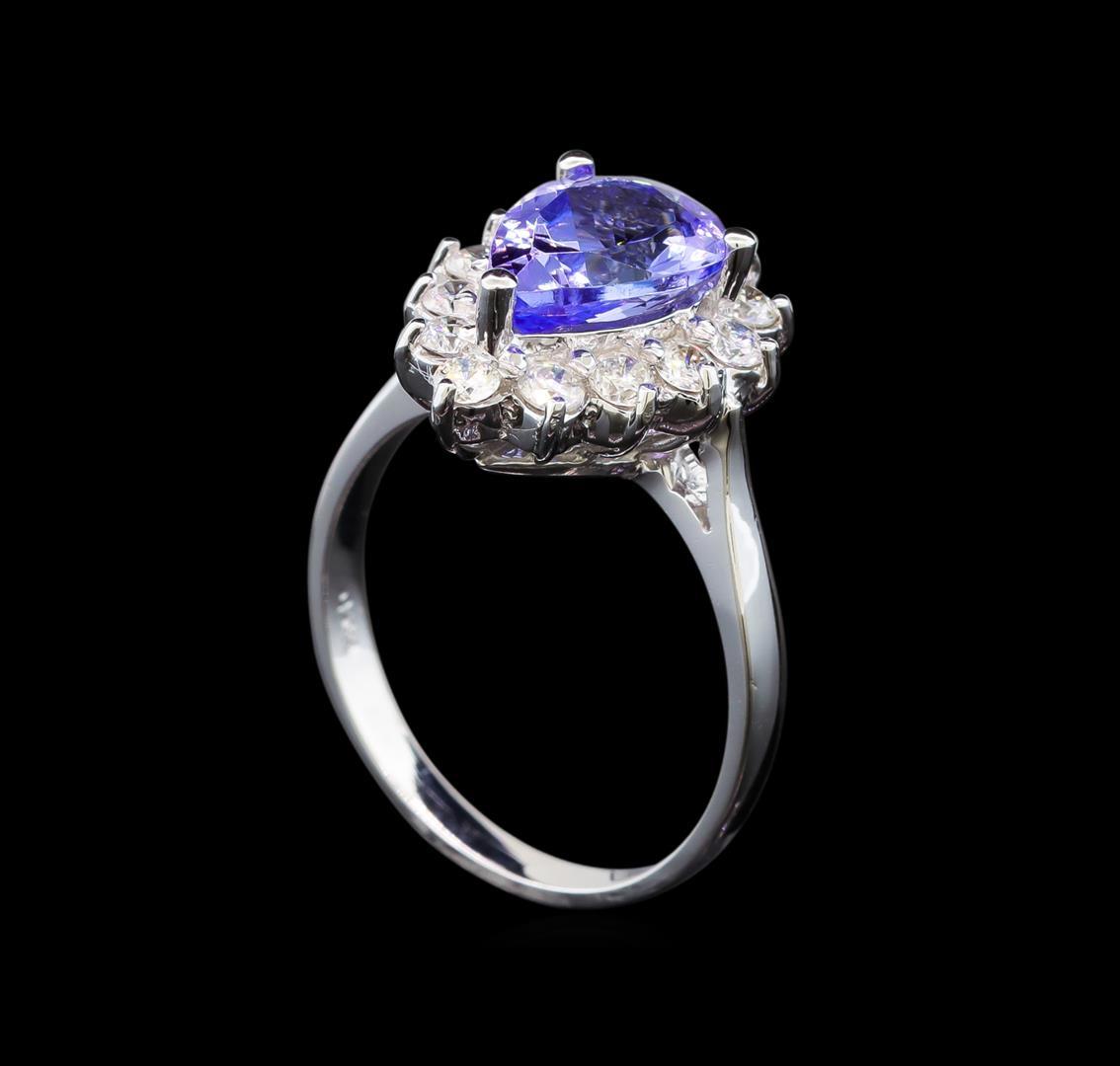 14KT White Gold 2.19 ctw Tanzanite and Diamond Ring