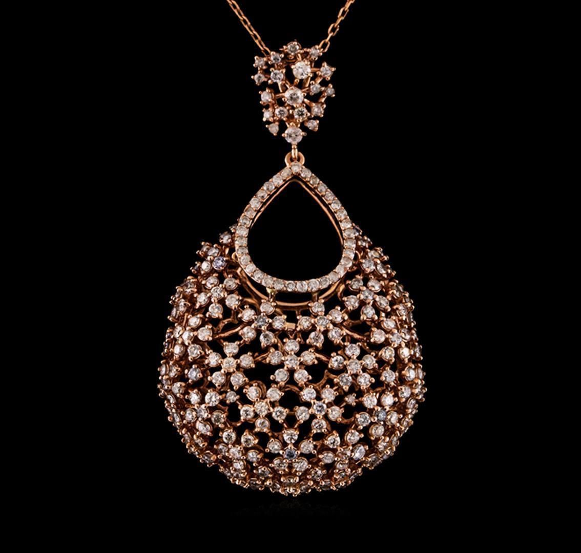 14KT Rose Gold 2.36 ctw Diamond Pendant With Chain