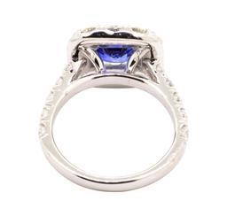 1.62 ctw Sapphire and Diamond Ring - 14KT White Gold