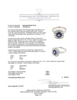 1.62 ctw Sapphire and Diamond Ring - 14KT White Gold