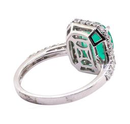 1.96 ctw Emerald and Diamond Ring - 14KT White Gold