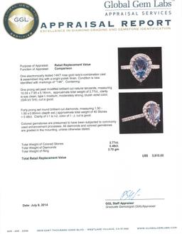14KT Rose Gold 2.77 ctw Tanzanite and Diamond Ring