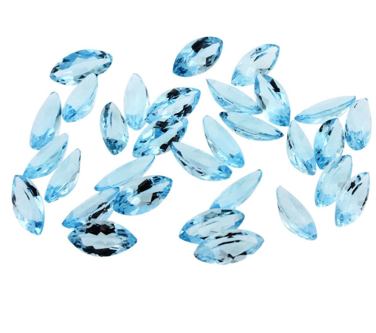 64.21 ctw Marquise Cut Natural Blue Topaz Parcel