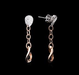 0.34 ctw Diamond Earrings - 14KT Two-Tone Gold