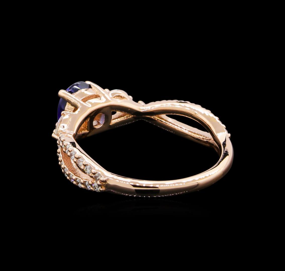 0.71 ctw Sapphire and Diamond Ring - 14KT Rose Gold