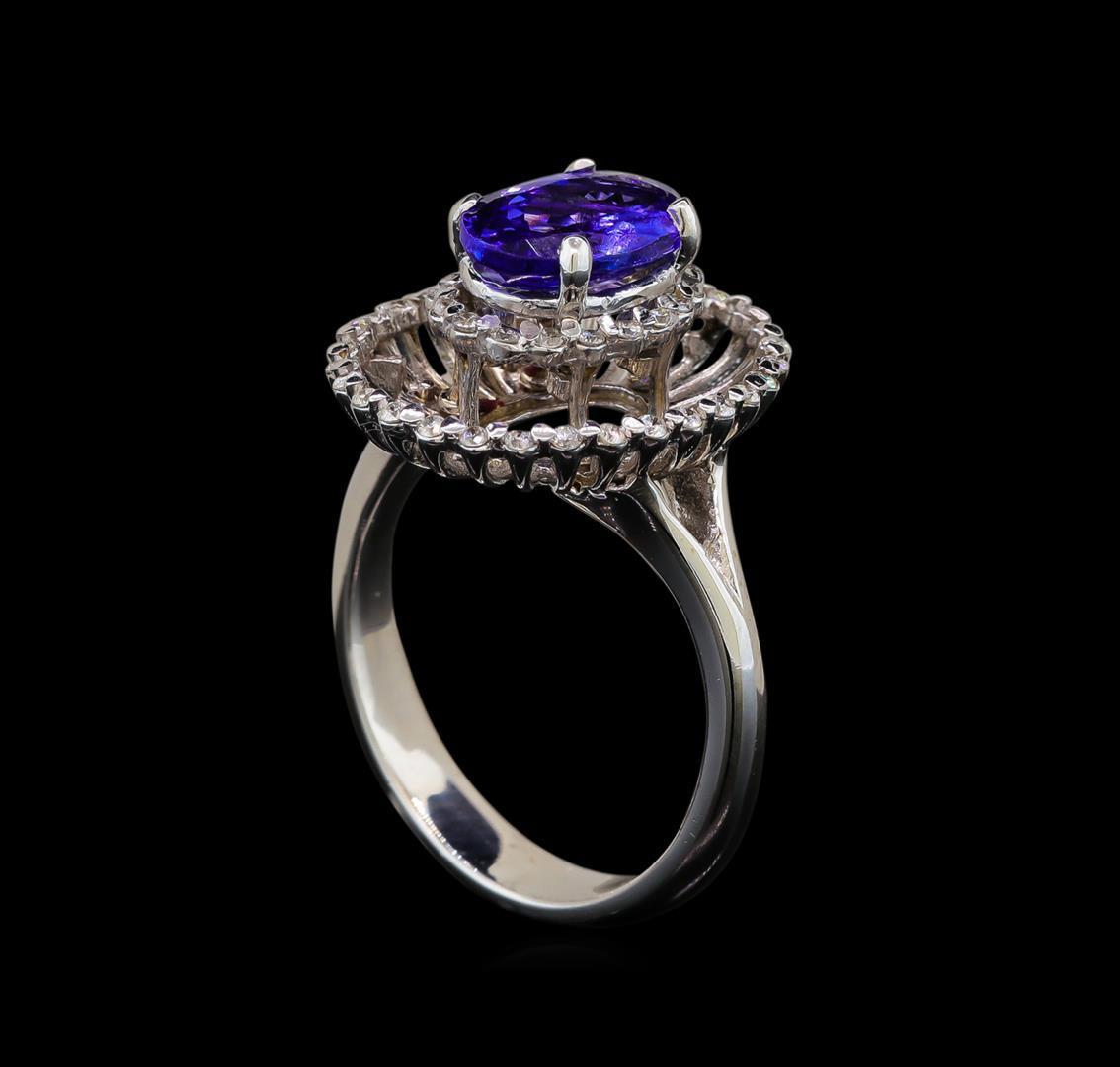 14KT White Gold 1.80 ctw Tanzanite and Diamond Ring