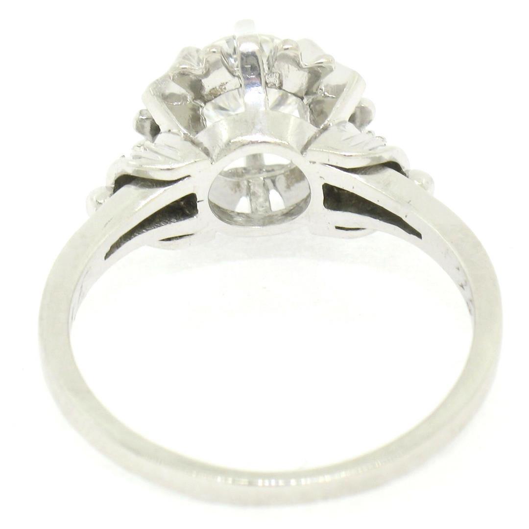 Vintage Platinum 0.68 ctw Round Transitional Diamond Solitaire Ring