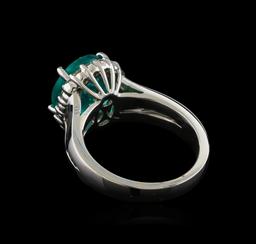 5.12 ctw Apatite and Diamond Ring - 14KT White Gold