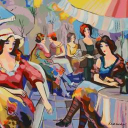 Michael Kerman, "Cafe" Hand Signed Limited Edition Serigraph on Paper with Lette