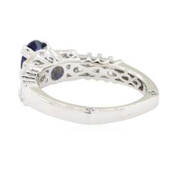 1.85 ctw Sapphire and Diamond Ring - 18KT White Gold