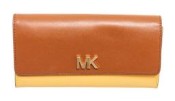 Michael Kors Brown &amp; Yellow Montgomery Flap Wallet