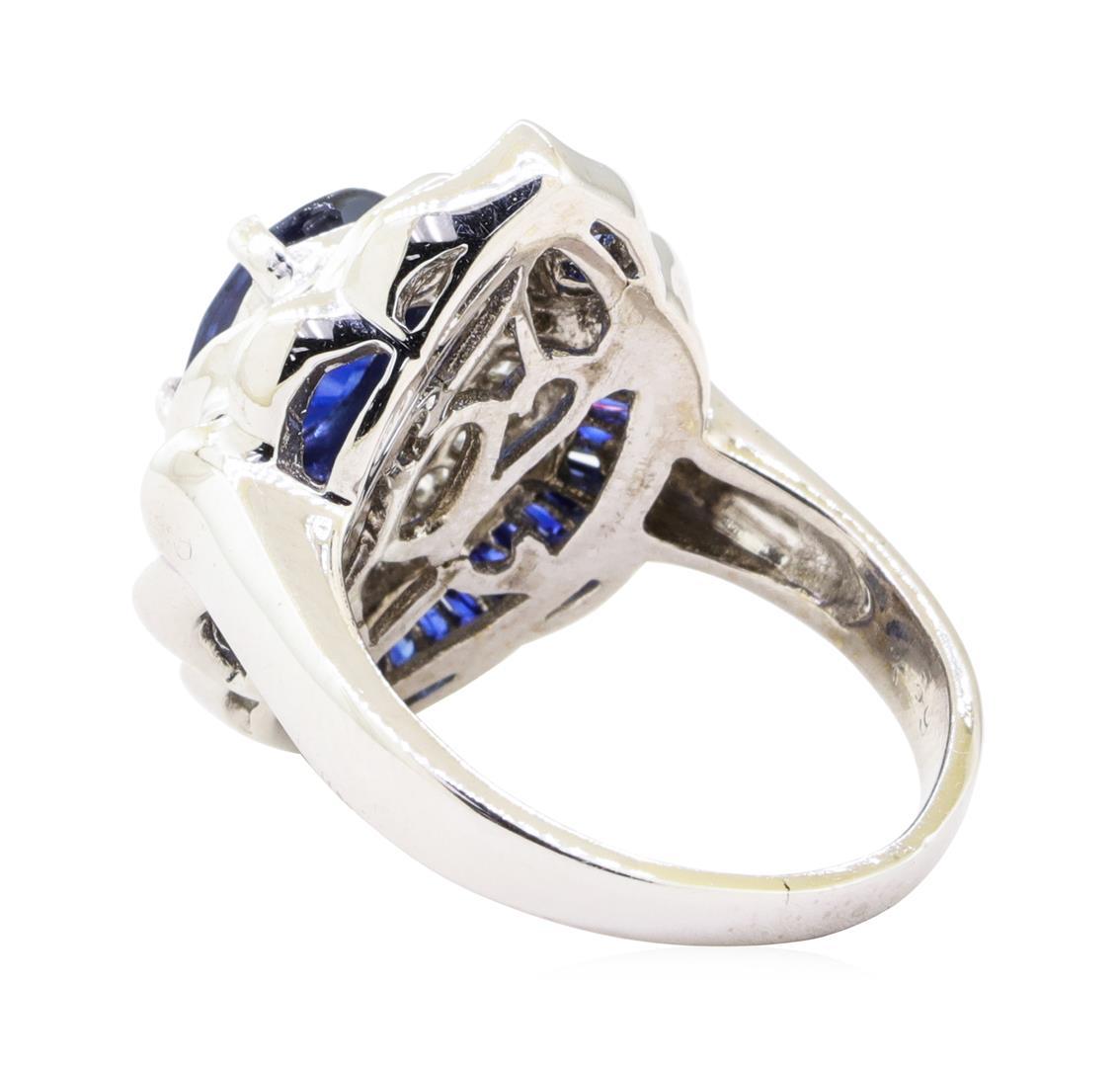 3.20 ctw Sapphire and Diamond Ring - 14KT White Gold