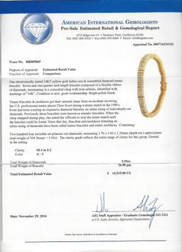 5.95 ctw Diamond Bracelet - 14KT Yellow Gold