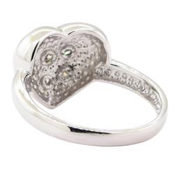 0.20 ctw Diamond Heart Shaped Ring - 14KT White Gold