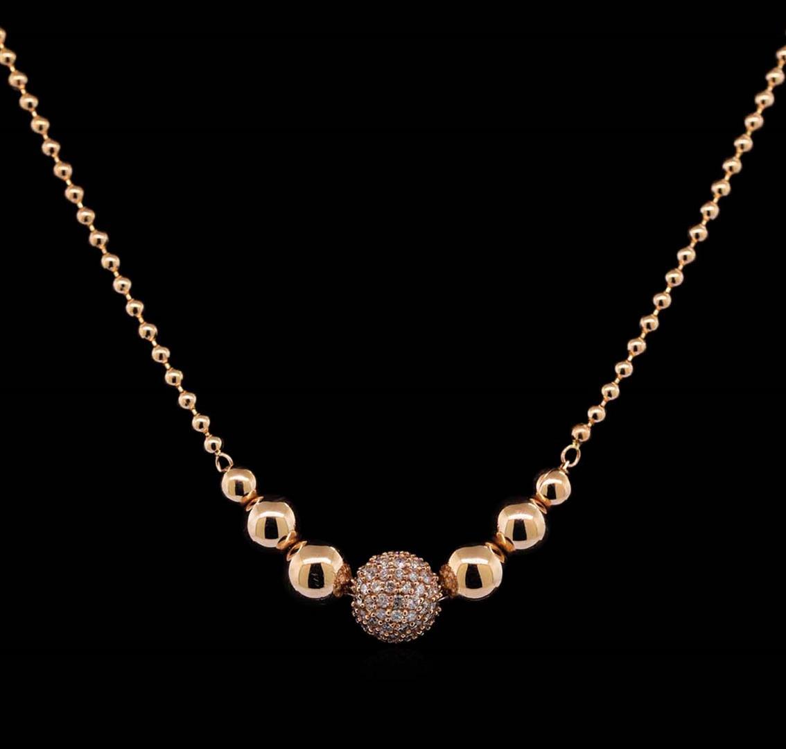 1.40 ctw Diamond Necklace - 14KT Rose Gold