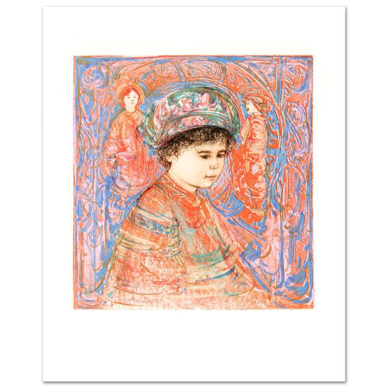 "Boy with Turban" Limited Edition Lithograph by Edna Hibel (1917-2014), Numbered