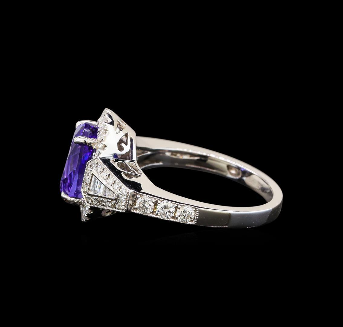 14KT White Gold 4.51 ctw Tanzanite and Diamond Ring