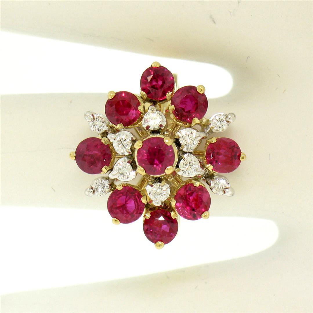 Designer 14k Two Tone Gold 2.60 ctw Vivid Blood Ruby & Diamond Cocktail Ring