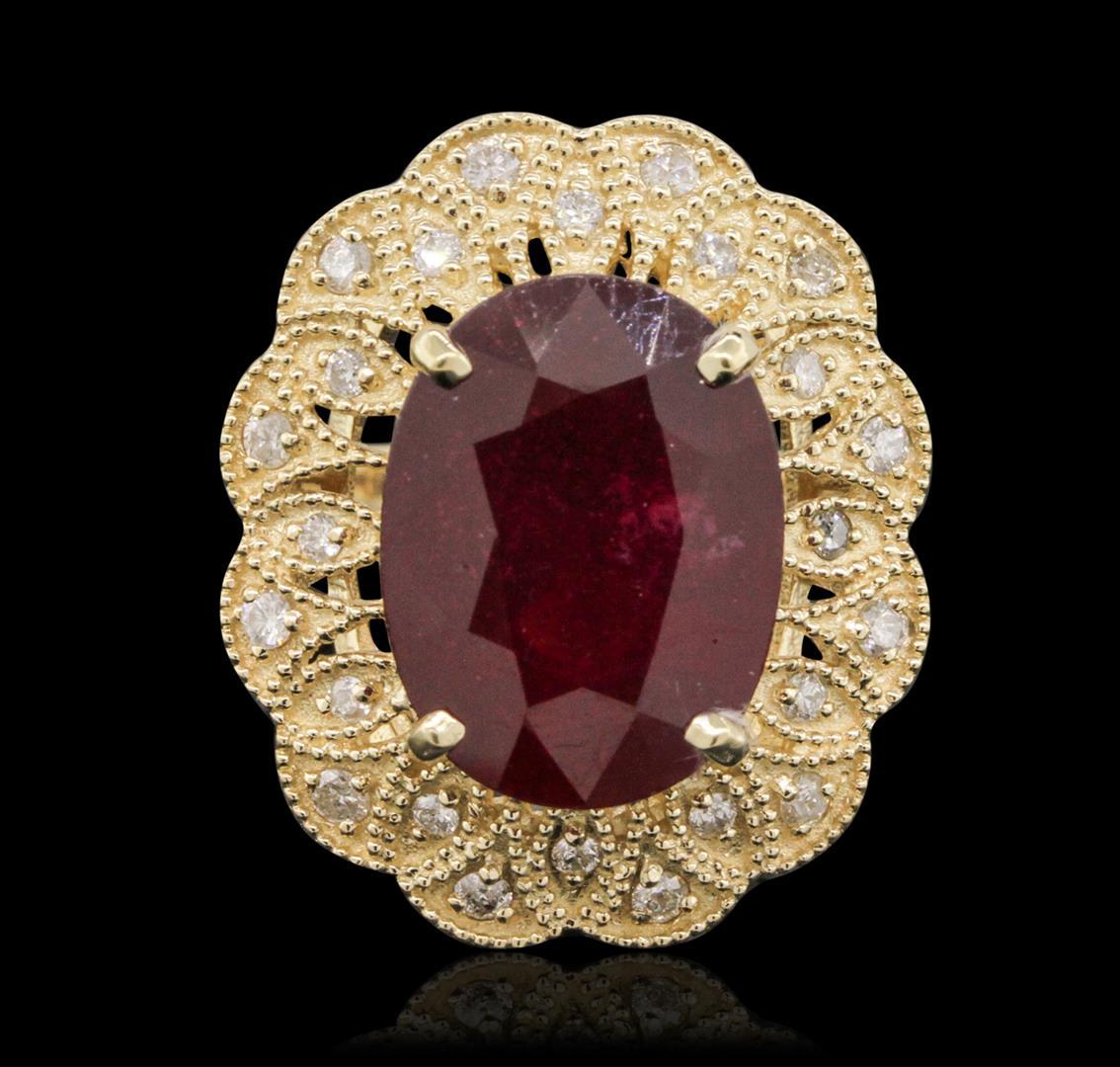 14KT Yellow Gold 12.63 ctw Ruby and Diamond Ring