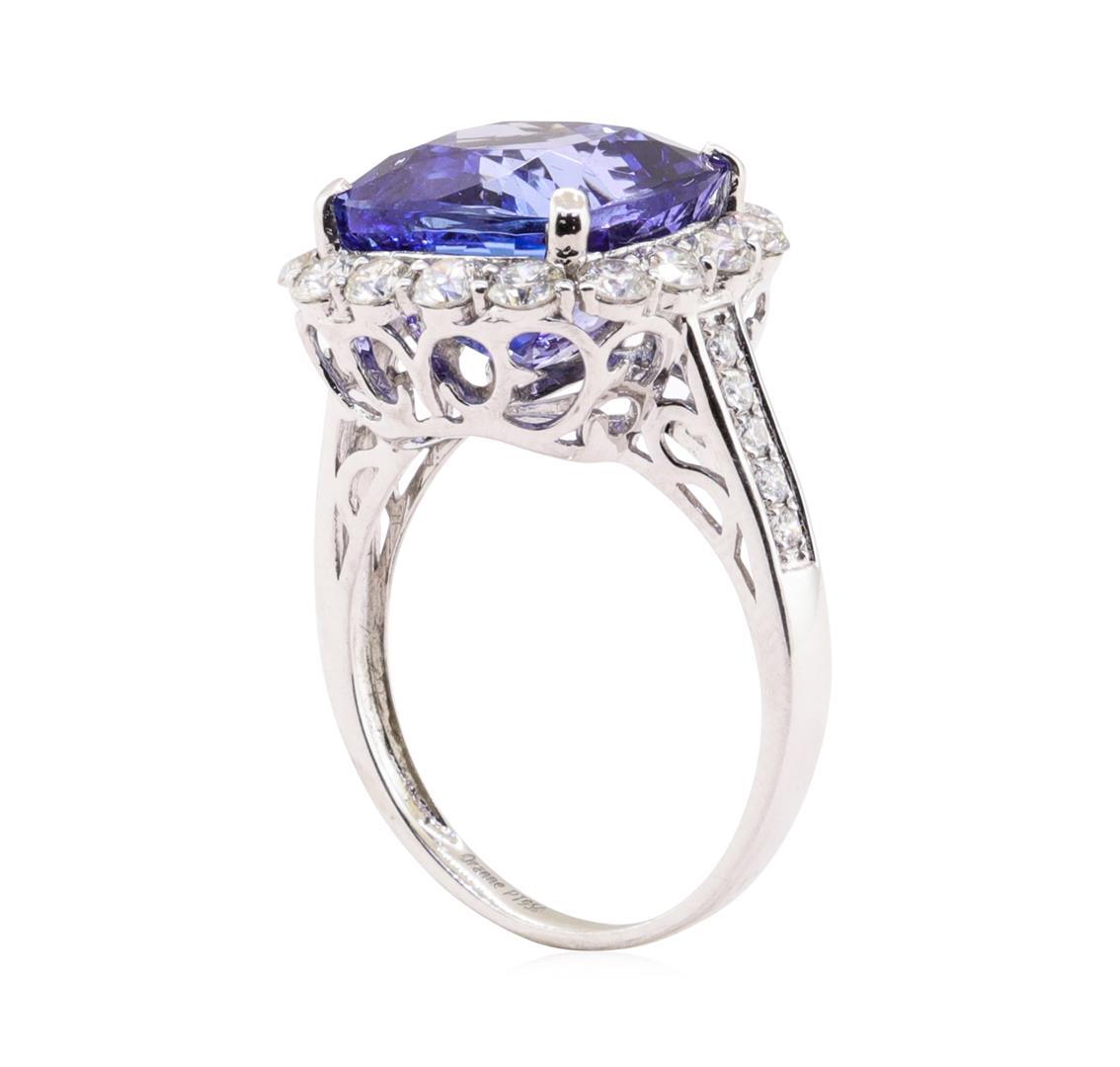 9.18 ctw Tanzanite and Diamond Ring - Platinum