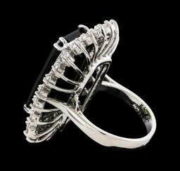 16.67 ctw Tourmaline and Diamond Ring - 14KT White Gold