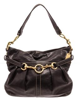 Coach Black Leather Hampton Satchel