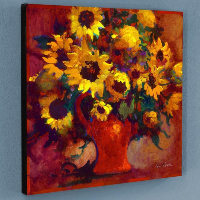 "Sunflowers" Limited Edition Giclee on Canvas by Simon Bull, Numbered and Signed