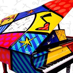 Romero Britto "Art That Is Music For My Eyes" Hand Signed Giclee on Paper; COA