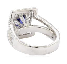 2.40 ctw Sapphire and Diamond Ring - 14KT White Gold