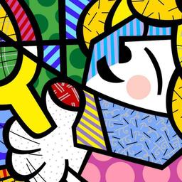 Romero Britto "Tennis Pro" Hand Signed Giclee on Canvas; Authenticated