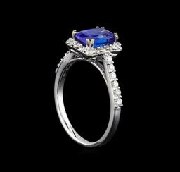 14KT White Gold 1.71 ctw Tanzanite and Diamond Ring