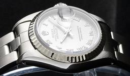 Rolex Ladies Stainless Steel Slate Grey 26MM Oyster Band Datejust Wristwatch