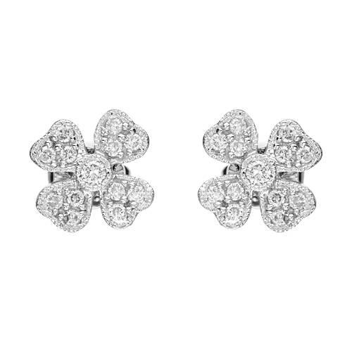 14k White Gold 0.31CTW Diamond Earrings, (SI2-SI3/G-H)