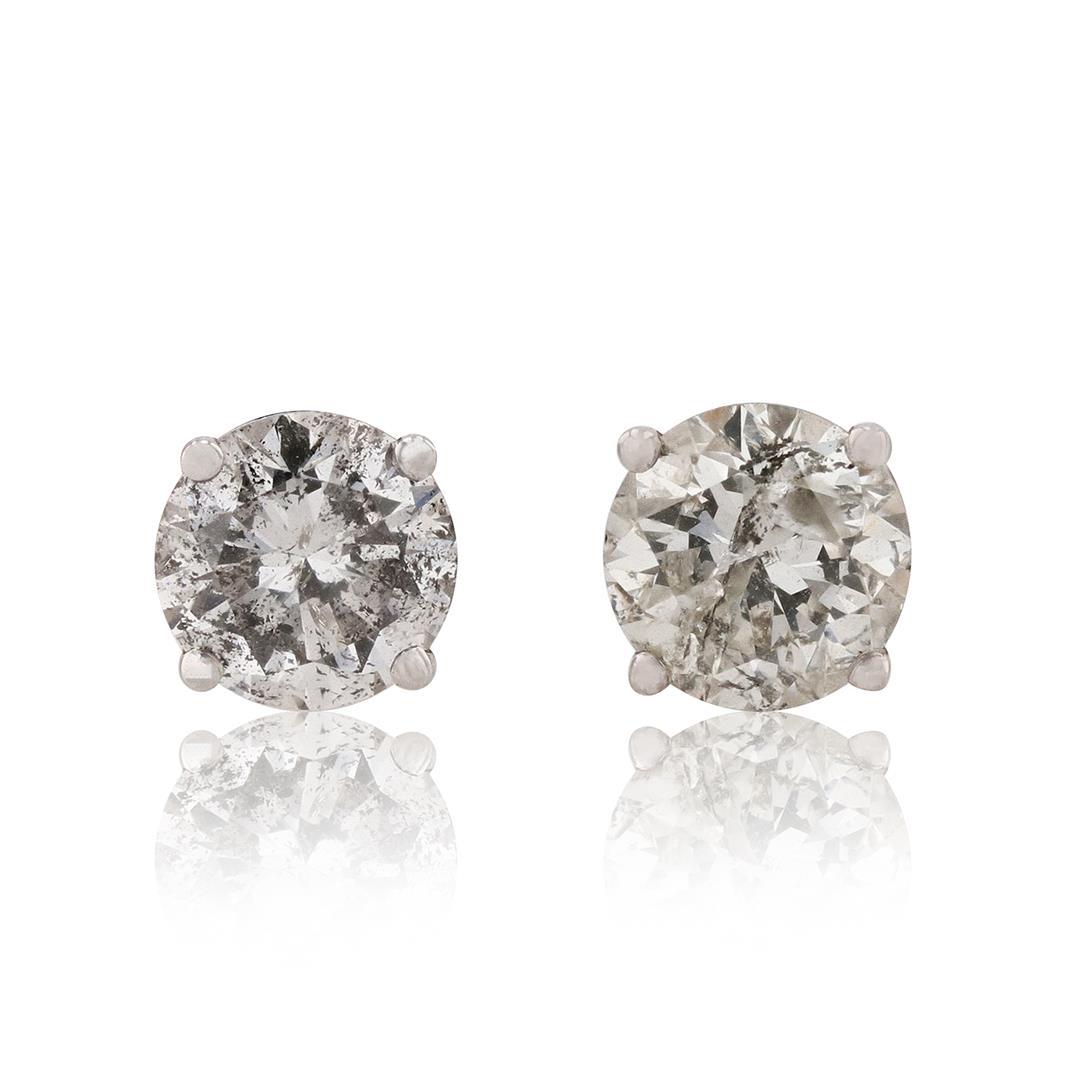 1.92 ctw Diamond 18K White Gold Earrings