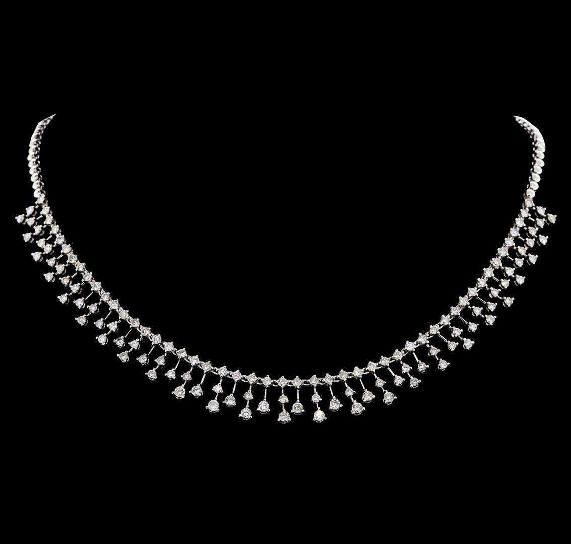 5.80 ctw Diamond Necklace - 18KT White Gold