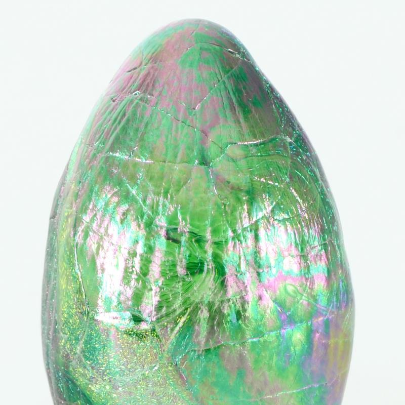 Glass Eye Studios, "Dichroic Egg, Terra" Hand Blown Glass Egg Sculpture (Second)