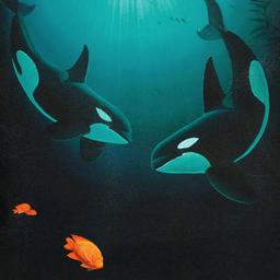 "In the Company of Orcas" Limited Edition Giclee on Canvas by renowned artist WY