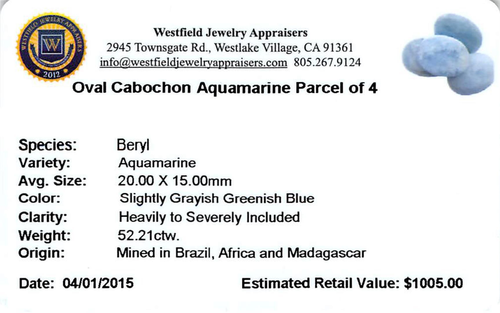 52.21 ctw Cabochon Aquamarine Parcel