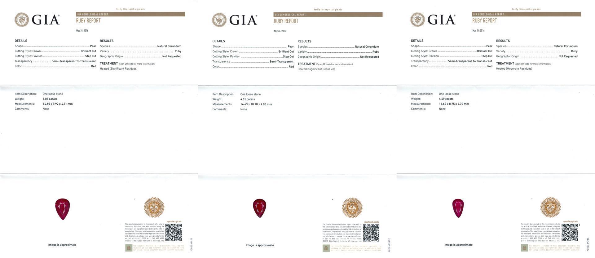 GIA Cert 44.80 ctw Ruby and Diamond Suite - 18KT White Gold