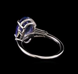 14KT White Gold 3.35 ctw Tanzanite and Diamond Ring